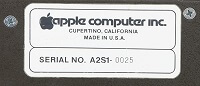 Apple II Rev. 0 serial #25